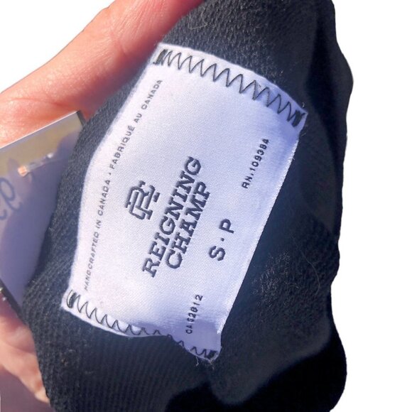 REIGNING Champ Heavyweight Side Zip Sweater Small Black - Picture 7 of 7